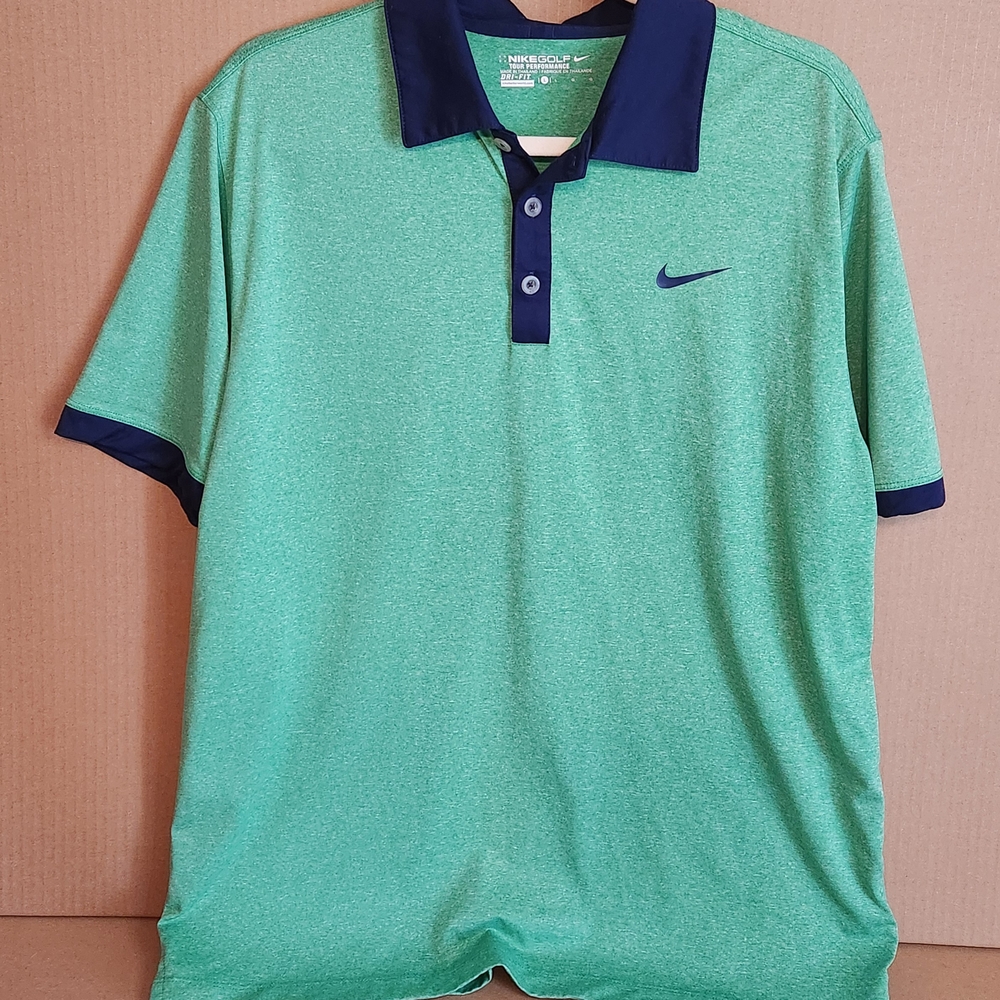Nike Green and Blue Polo Shirt Classic Style